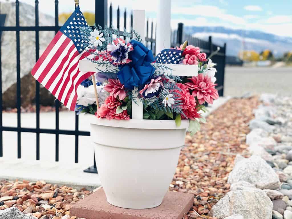 Patriotic Funeral Flower Tribute